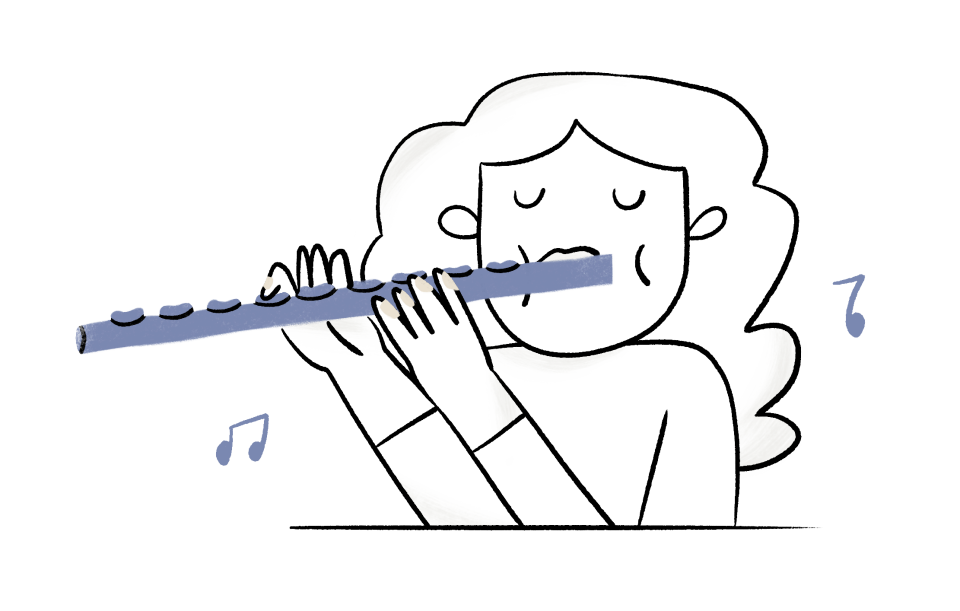 Illustration of a flutist